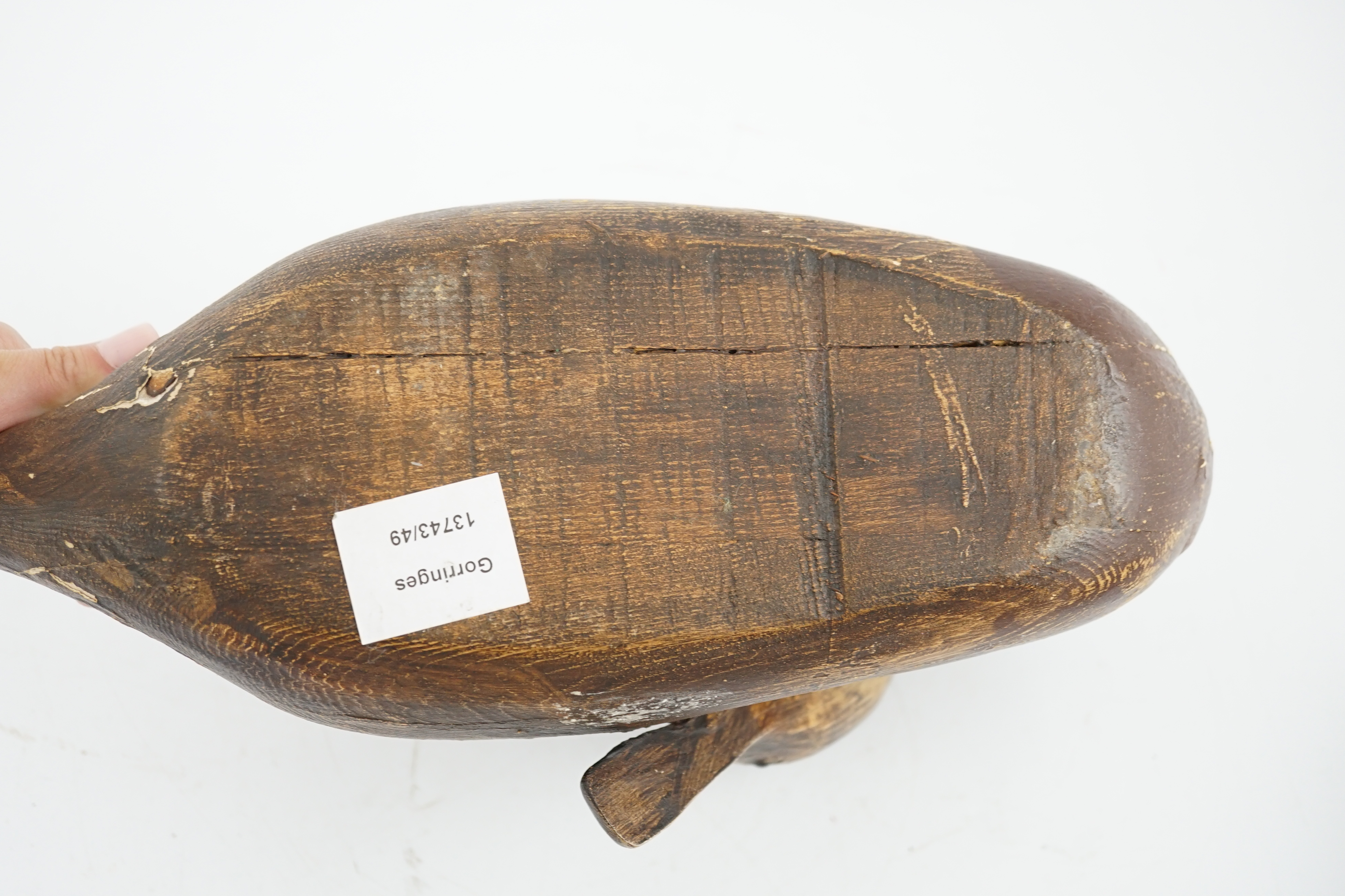 Guy Taplin (British, b.1939), a carved and painted wood figure of a pintail duck
